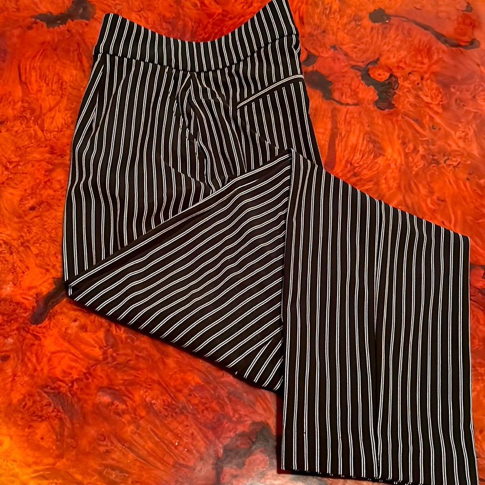 Hilary Ridley Women’s Dress Pants White Stripe on Black Size S/CH - Picture 1 of 6